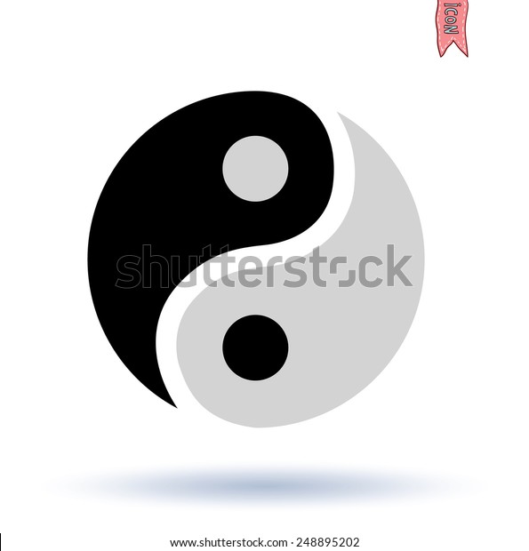 Símbolo Ying yang silueta vectorial