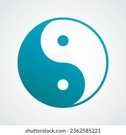 Ying yang symbol vector in the white background