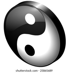 Ying or Yang vector file in 3D