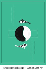 ying and yang vector mystic desain