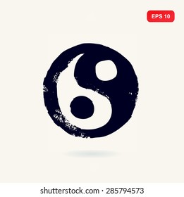 Ying yang vector symbol of harmony and balance. Tao. Taichi