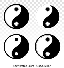 Ying yang or Yin yang balance vector flat icon for apps or website on a transparent background