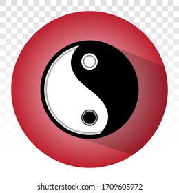 Ying yang or Yin yang balance vector flat icon for apps or website on a transparent background