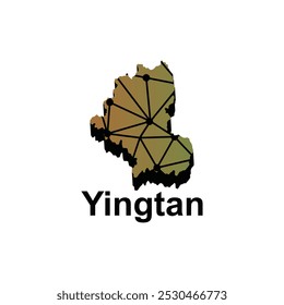 Mapa de Yingtan. mapa vetorial de China capital País estilo design tecnologia, modelo de ilustração no fundo branco
