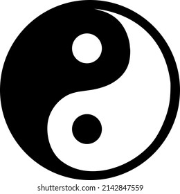 Ying-yang icon of harmony and balance. Flat web sign isolated on white background..eps
