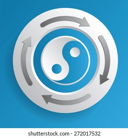 Ying-yang sign harmony cycling modern vector illustration.