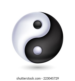 Ying-yang symbol of harmony and balance. Flat style.
