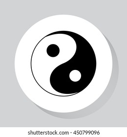Ying-yang symbol of harmony and balance. Flat style.