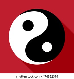 Ying-yang symbol of harmony and balance. Flat style.