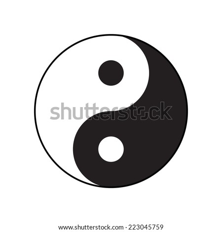 Ying-yang symbol of harmony and balance. Flat style. Stok fotoğraf © 