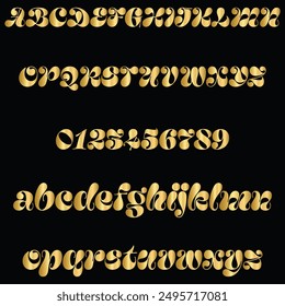 Yink Golden Font, Alphabet, Uppercase Letter, Numbers, Signs And Symbol