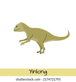 Yinlong dinosaur vector illustration isolated on white background.