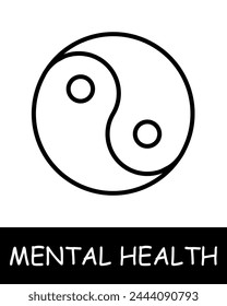Yinya yang line icon. Connectedness, mental health, psychology, emotional well-being, psychotherapy, depression, well-being. Vector line icon for business and advertising