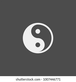 Yin-yandg flat vector icon