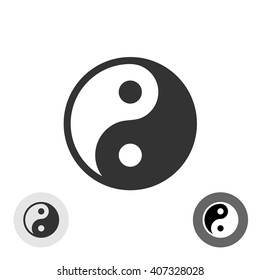 Yin-yang black vector round logo japan symbol