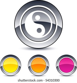 yinyang glossy round web buttons.