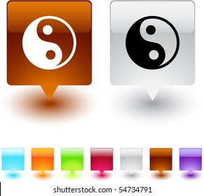 yinyang glossy square web buttons.