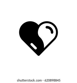 Yin-yang heart vector design