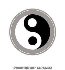 Yin-Yang icon gray