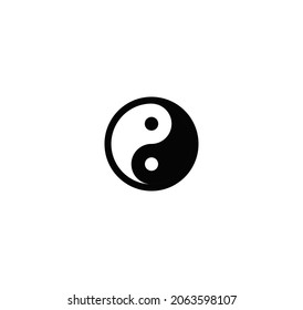 Yinyang icon on the white background