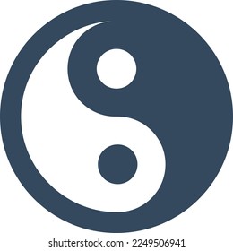 yinyang illustration with flat style