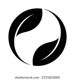 Ícone De Folha Yin-Yang - Símbolo Eco Harmony