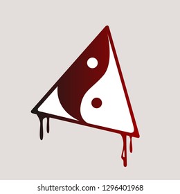 Yin-Yang Logo concept art style vector illustration.
