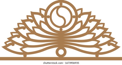 Yin-yang lotus decoration for cnc cutting.