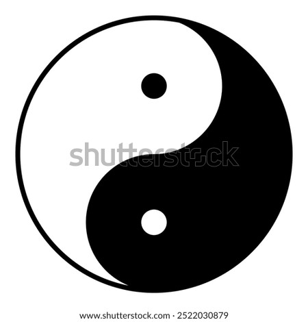 Yin-Yang Magatama Tomoe (Inyo Magatama-Domoe). Japanese family crest icon vector illustration