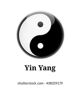 Yin-Yang on Button / Symbol