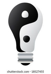 Yin-yang on lightbulb