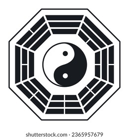 Yin-Yang pictogram. Zen icon. Life balance feng-shui symbol.