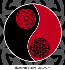 Yin-yang in red