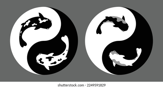 Yin-yang symbol with koi instead of circles with no border.