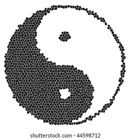 Yin-yang symbol mosaic