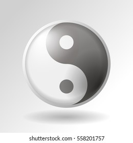 The Yin-Yang symbol on white background