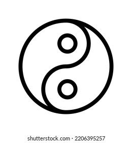 Yin-yang symbol. Vector icon isolated on white background.