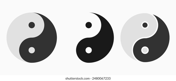 Yin-Yang Symbols: vector illustration of yin-yang symbols with white background