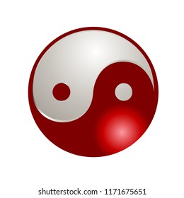 yinyang vector icon 3d, logo symbol