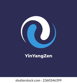 YinYangZen - Plantilla de diseño del logo de Yin y yang. Icono de círculo abstracto. Ilustración vectorial.