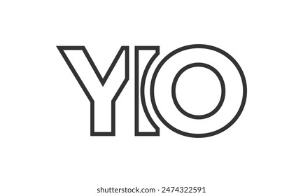 Plantilla de diseño de logotipo YIO con texto en negrita fuerte y moderno. Logotipo de Vector inicial basado en tipografía simple y mínima. Identidad de empresa de moda ideal para la presencia de marca de negocios.