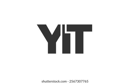 YIT logo design template with strong and modern bold text. Initial based vector logotype featuring simple and minimal typography. Trendy company identity ideal for businesses brand presence.