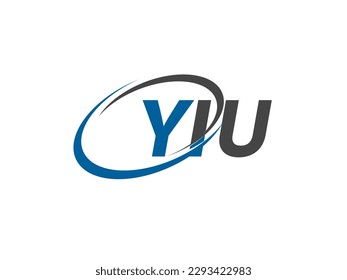 YIU letter creative modern elegant swoosh logo design