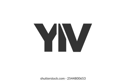YIV Logo Design-Vorlage mit starkem und modernem fett Text. Ursprünglicher Vektor-Logotyp mit einfacher und minimaler Typografie. Trendy Unternehmensidentität ideal für Unternehmen Markenpräsenz.