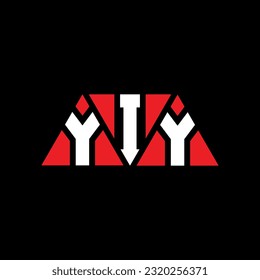YIY triangle letter logo design with triangle shape. YIY triangle logo design monogram. YIY triangle vector logo template with red color. YIY triangular Simple, Elegant, and Luxurious Logo