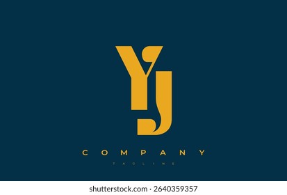 YJ Abstract Geometric Logo Design. Modern and elegant logo design with simplistic typography elements, showcasing branding excellence.