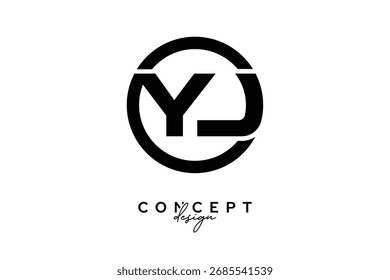 YJ Creative Circle Monogram Logo Design – Modern Branding Concept