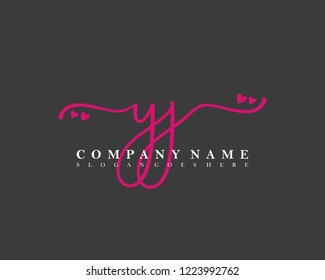 YJ Initial handwriting logo vector