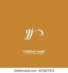 YJ Initial handwriting logo vector