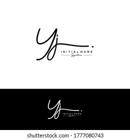 YJ Initial letter handwriting and signature logo.